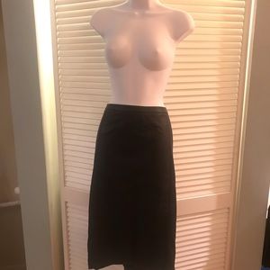 Faux leather knee length skirt
